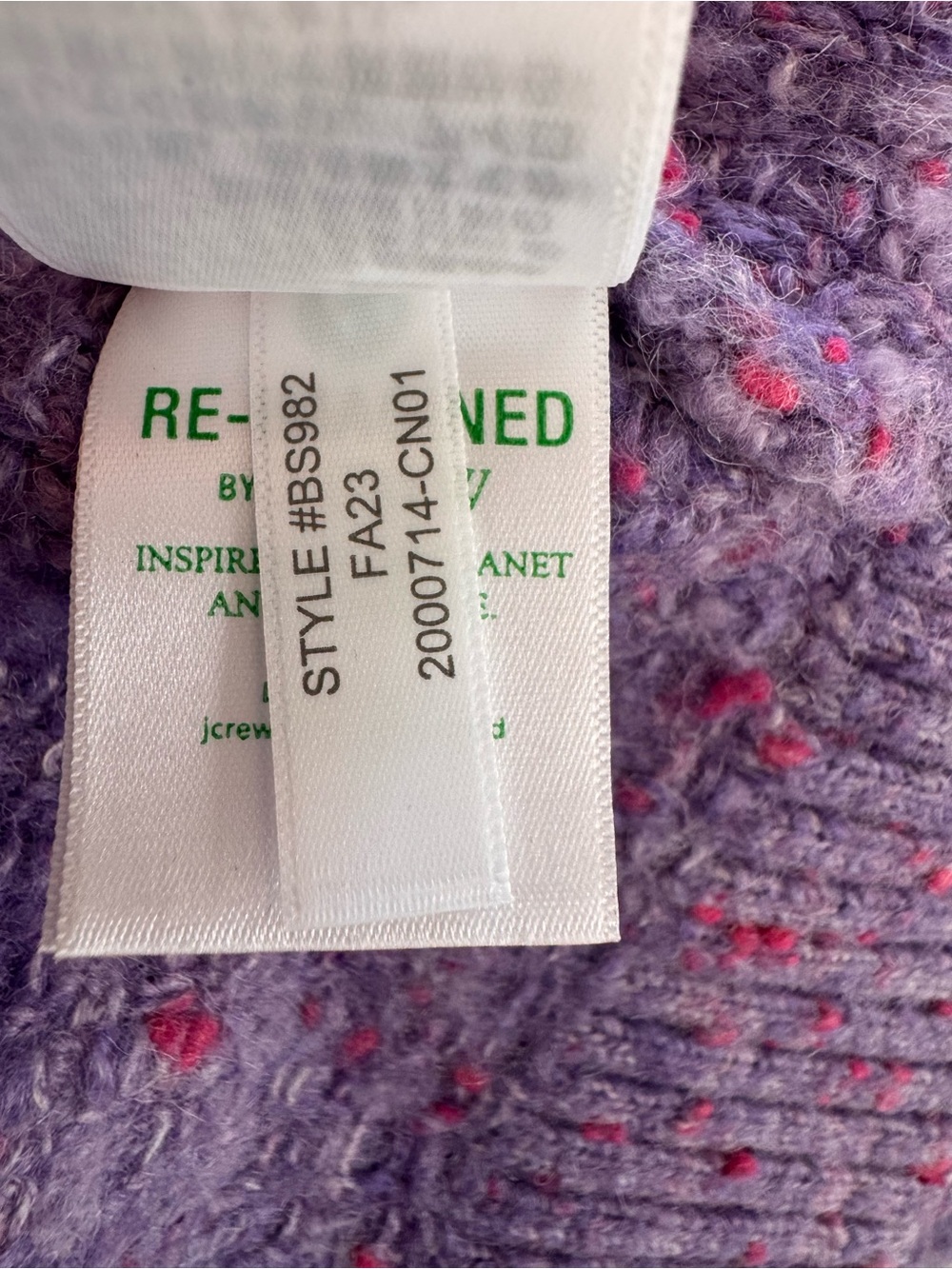 J.Crew Sequin Embroidered Cotton Bouclé Cardigan Sweater Purple Small NWOT - Picture 9 of 13
